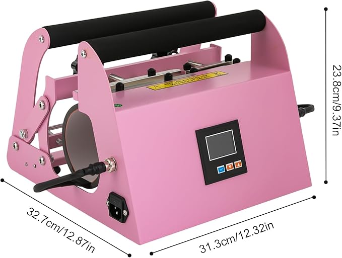 Tumbler Heat Press Machine, 110V 40Oz Mug Press Sublimation Machine with Temp and Time Adjustable - Double Cup Mats for Ceramic Mugs, Glass Cans Car Cups (Light Pink)
