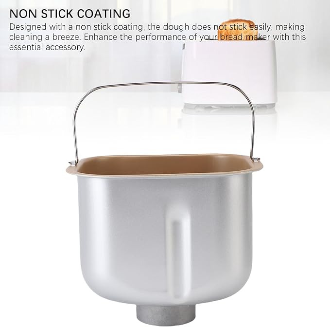 Bread Machine Pan, Bread Maker Bucket, Bread Baking Inner Pot Stainless Steel Non Stick Coating Easy to Clean Food Grade Material for Home Commercial Bakeries