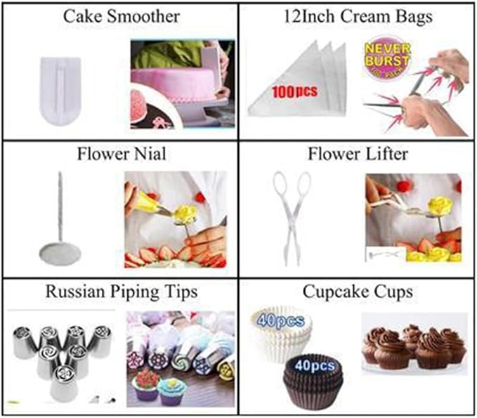 287 Piece Cake Baking Tool Set Cake Turntable Set Combination Flower Mouth Carving Pen