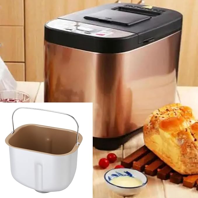 Bread Machine Baking Bucket, 7.67 * 5.9 * 6.49inch Bread Maker Inner Bucket Non Stick Baking Bucket Stainless Steel Inner Replacement Part for Home and Commercial Bakeries