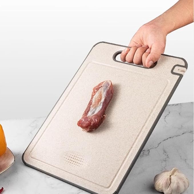 TIBO Cutting Board – 14.5 * 9.8in TIBO Titanium Cutting Board with Built-In Knife Sharpener, Double-Sided Pure Titanium & PP Kitchen Board, Food Prep Board for Meat & Veggies