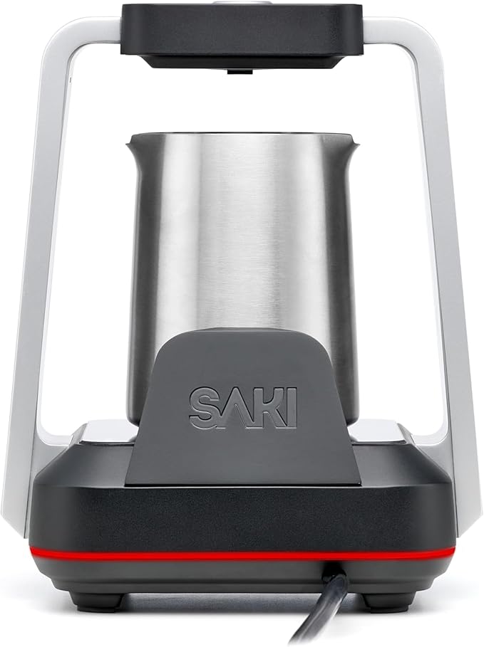 SAKI Turkish Coffee Maker, Electric with Open Form Design, SandBrew Technology, Peak Foam Detection, 100% Plastic-Free Stainless Steel, Dishwasher Safe, 1-5 Cup, 120V - Black