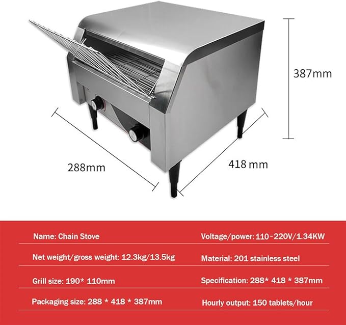 Electric Bread Machine,Commercial Conveyor Toaster,Automatic Toaster Oven,Multipurpose Bread Toasting Machine,150/300/450 PCS/H,with Intelligent Temperature Control,150