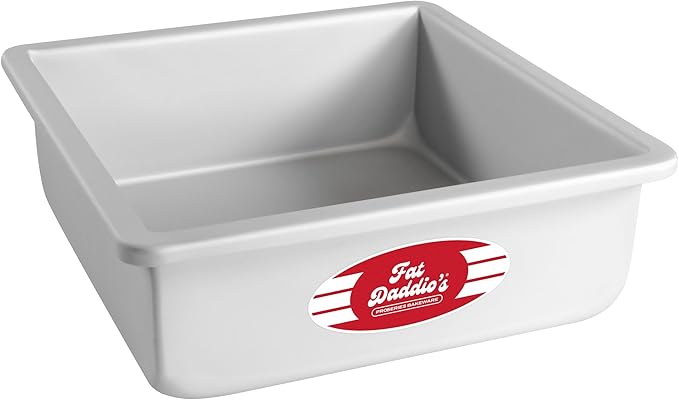 Fat Daddio's Anodized Aluminum Square Cake Pan, 3" High - 8 Inch x 8 Inch x 3 Inch
