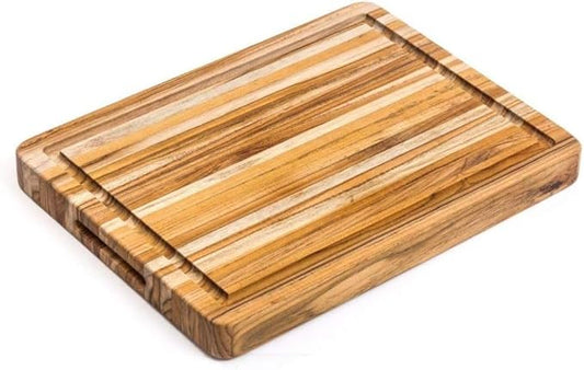 Teakhaus Cutting Board - Small (S) Wood Cutting Board with Juice Groove - Holiday Gift Ideas for Men and Women - Gift-Ready, Reversible, Edge Grain Wood, Knife Friendly - FSC Certified