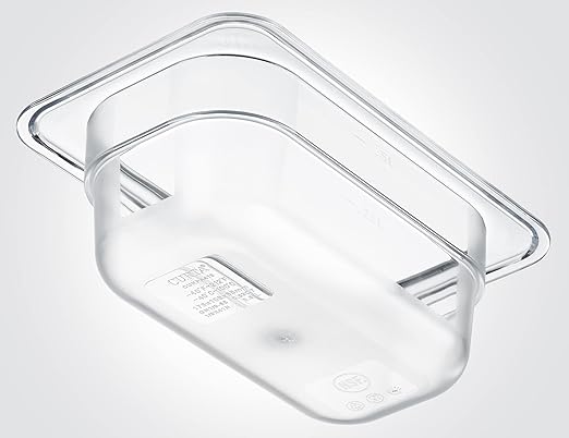 CURTA 6-Pack 1/9 Size 2.5" Deep NSF Polycarbonate Food Pans | Dishwasher & Freezer Safe Clear Container for Prep Tables, Buffet, Salad Bar, Commercial & Home Kitchen