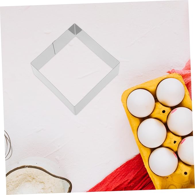 BESTonZON Square Mousse Cake Ring Stainless Steel Mousse Cutter for Baking Pastry and Desserts Non-stick Kitchen Tool for Diy Cooking Silver