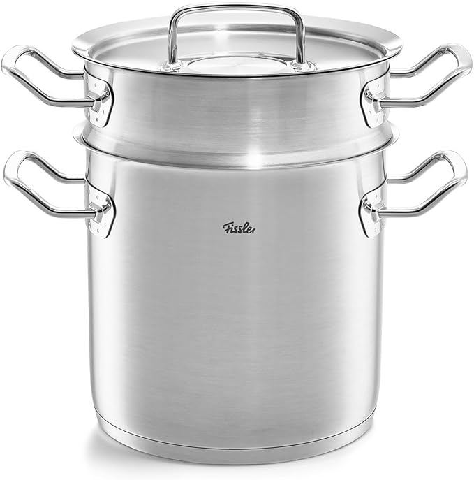 Fissler Original-Profi Collection Stainless Steel 6.3 Quart Multipot with Steamer Insert and Metal Lid