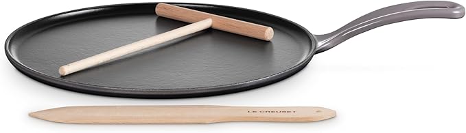 Le Creuset Enameled Cast Iron Traditional Round Crepe Pan, 10.25", Oyster