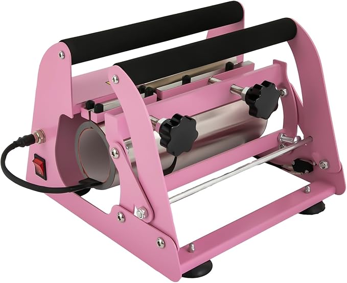 Tumbler Heat Press Machine, 110V 40Oz Mug Press Sublimation Machine with Temp and Time Adjustable - Double Cup Mats for Ceramic Mugs, Glass Cans Car Cups (Light Pink)