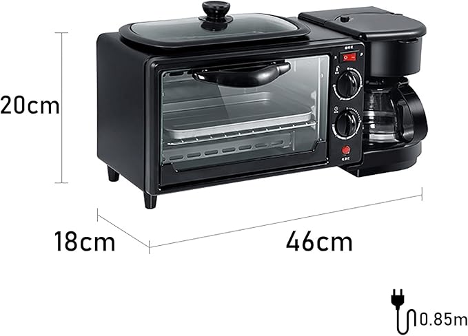 Toasters， Electric Oven 3 In 1 Breakfast Making Machine Multifunction Drip Coffee Maker Household Bread Pizza Frying Pan Toaster