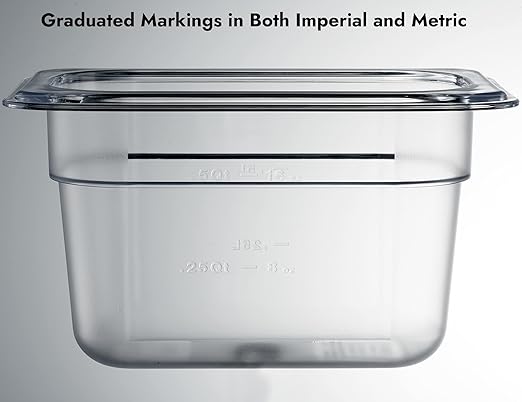 CURTA 6-Pack 1/9 Size 4" Deep NSF Polycarbonate Food Pans | Dishwasher & Freezer Safe Clear Container for Prep Tables, Buffet, Salad Bar, Commercial & Home Kitchen
