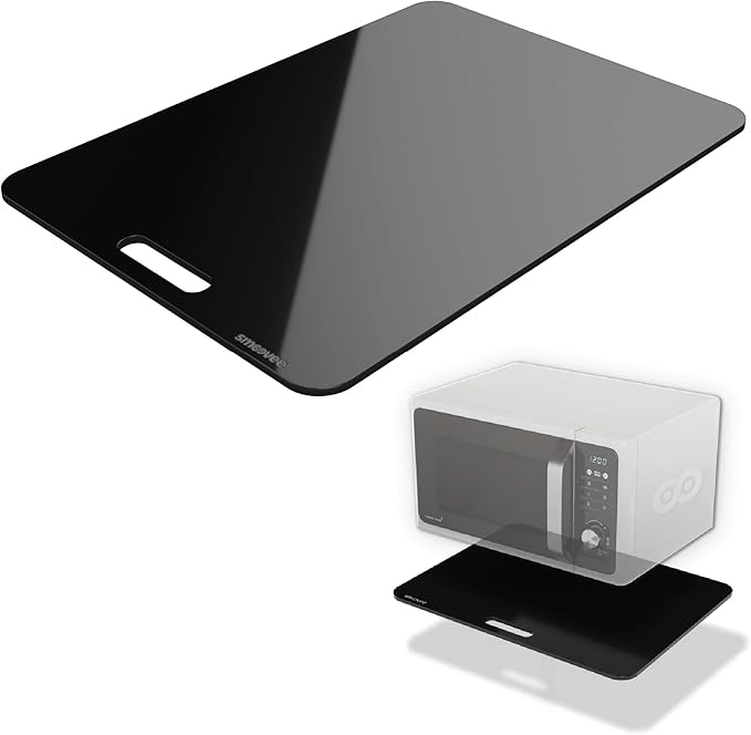 Smoovee - Sliding Surface - Asaf Black 12.99 x 18.11 inch, Appliance Rolling Tray for Kitchen Appliances – 360° Wheels, Stainless Steel Hubs, Easy‑Clean Durable Tray
