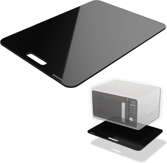 Smoovee - Sliding Surface - Asaf Black 12.99 x 18.11 inch, Appliance Rolling Tray for Kitchen Appliances – 360° Wheels, Stainless Steel Hubs, Easy‑Clean Durable Tray