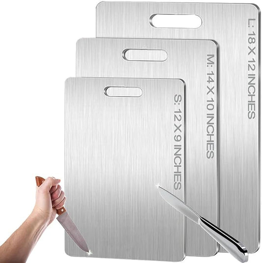 Titanium Cutting Board - 2026 New Upgrade 100% Pure Titanium Cutting Boards for Kitchen Double Sided Non Toxic Titanware Cutting Board,Hygiene Durable Dishwasher Safe Chopping Board (18"L x 12"W)