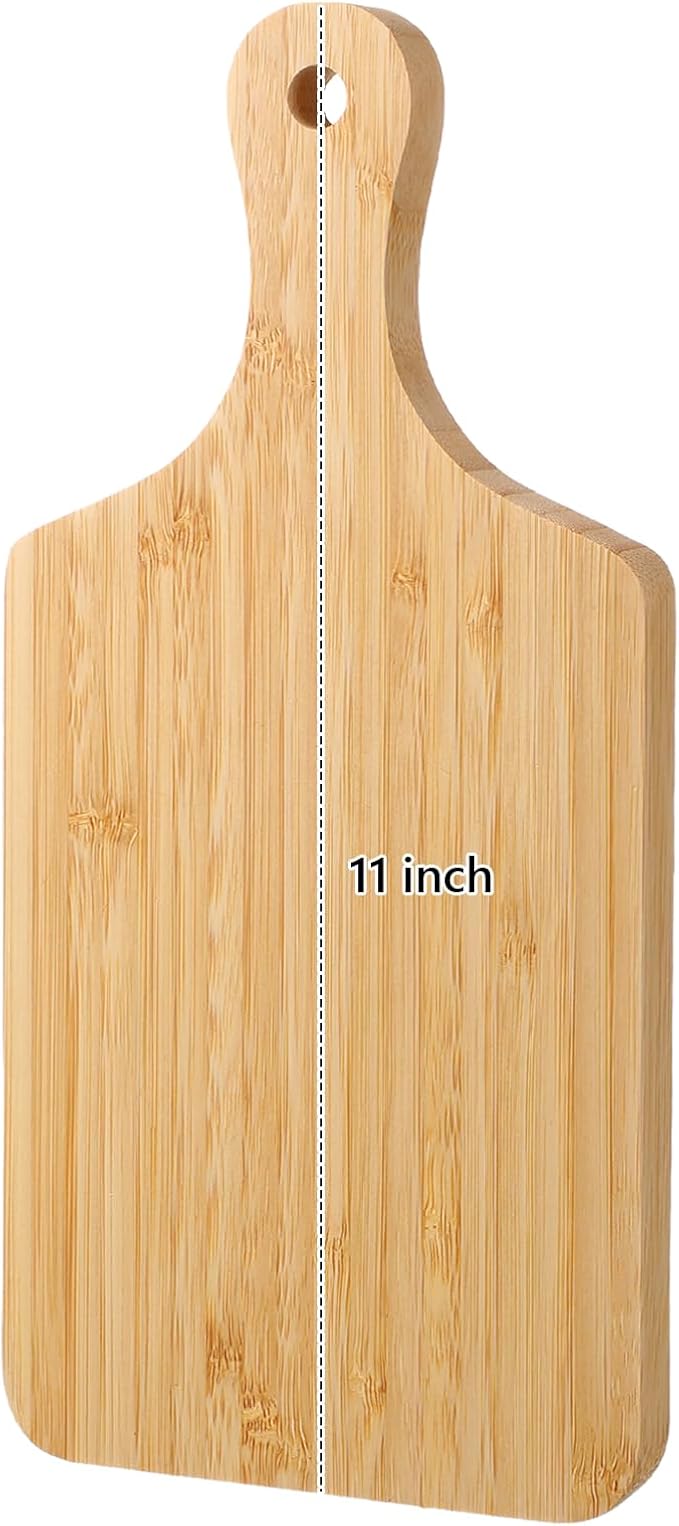 Patelai 1 Pack Thicken Bamboo Cutting Board Bulk Acacia Wood Chopping Unfinished Crafts Serving Charcuterie Boards for DIY Wedding Housewarming Gift (Bamboo Wood)