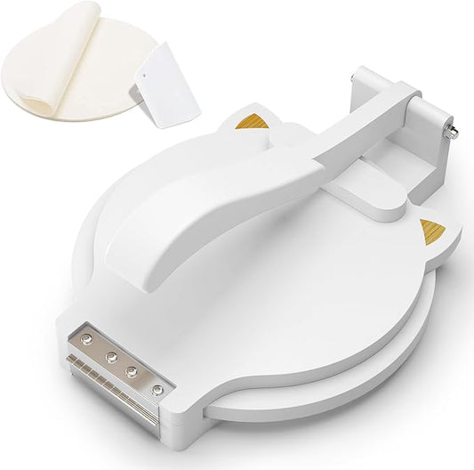 Tortilla Press 10 Inch - Bamboo Quesadilla & Roti Maker with Parchment Paper Sheets & Dough Cutter for Homemade Flour Corn Tortilla, Wood Tortillera Pataconera Tortilla Maker for Home Baking