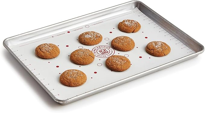 King Arthur Baking Company Cookie Mat, Oven Safe Silicone Reusable Baking Mat, For Precise Cookie Dough Spacing And Placement, Fits Half-Size Pans (Pack of 2)
