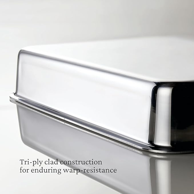Hestan Provisions OvenBond – 9" x 13" Tri-ply Rectangular Stainless Steel Baking Pan