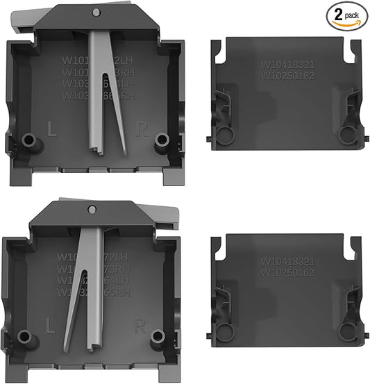 Upgraded W10588164 W10588165 Dishwasher Dishrack Adjuster Housing Left Right Hand w/ W10250162 Rack Adjuster Cover for Kenmore Kitchenaid Whirlpool Dishwasher Top Rack, Fits W10350375/6 W10546503 Part