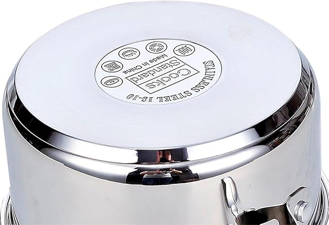 Cooks Standard Dutch Oven Casserole with Glass Lid, 7-Quart Classic Stainless Steel Stockpot, Silver