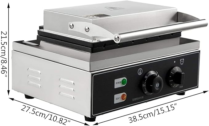 Commercial Non-Stick 110V Electric 10-Slice Waffle Maker Baking Machine, Non-Stick Commercial Electric Waffle Maker, Electric Indoor Waffle Maker Bread Maker with Non-Stick Cast Iron Pan