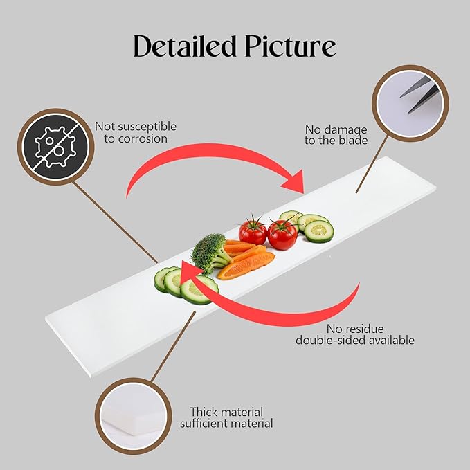 Commercial Cutting Board 810338, Plastic Poly Kitchen Board Dishwasher Safe, Compatible Replacement for 810338, Heavy Duty Food Prep Surface for Restaurant Use (60 x 11.75 x 0.6 inch)