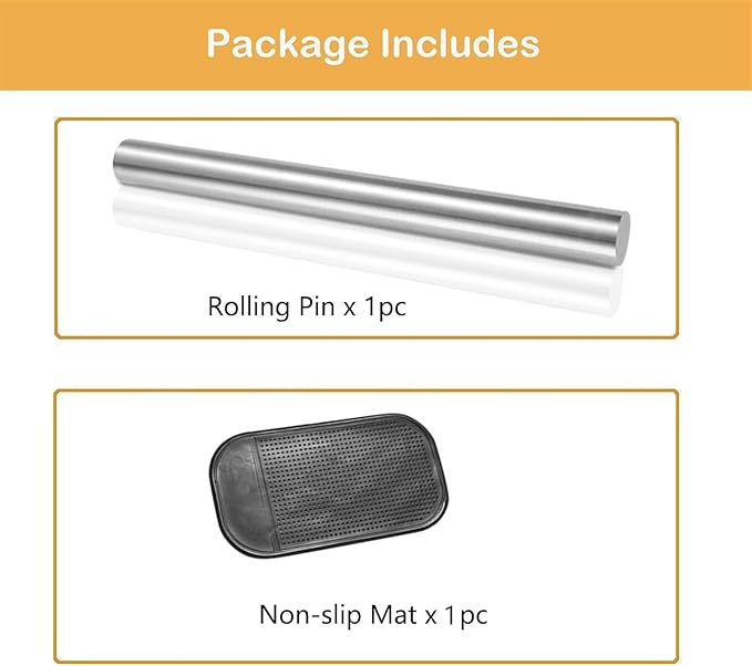 tonchean 304 Stainless Steel Chopping Board with Lip, 35.4”x 19.7” Large Steel Cutting Board with Rolling Pin, Metal Noodle Board Pastry Board Kneading Dough Board for Kitchen Restaurant