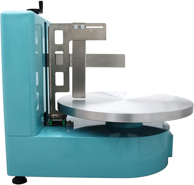 INTSUPERMAI Cake Cream Spreading Coating Smearing Machine Cake Decorating Machines Baking Tools Birthday Cake Cream Spreading Machine 110V Suitable for 4-16 inch Cake Green Color Triangle Bottom