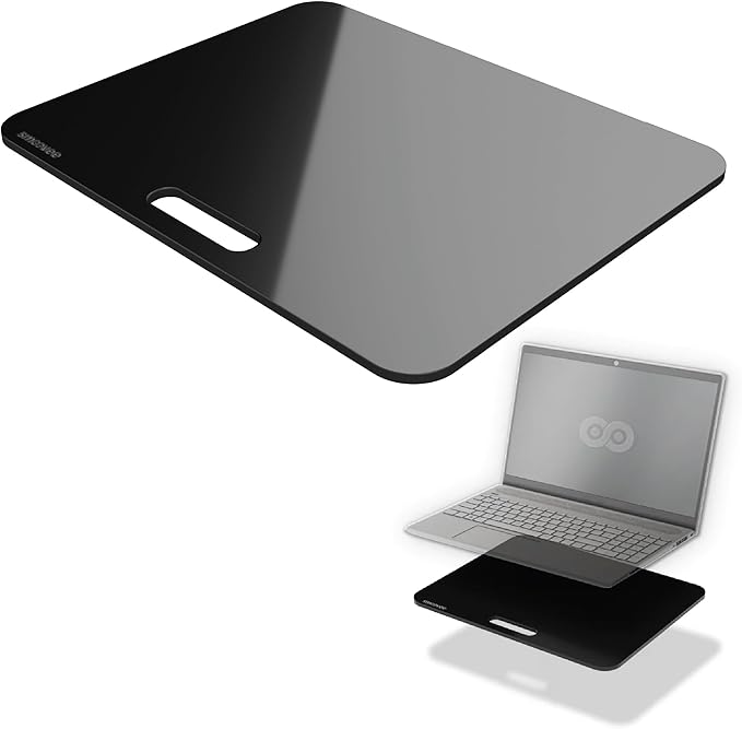 Smoovee - Sliding Surface - Adam Black 11 x 13.78 inch, Appliance Rolling Tray for Kitchen Appliances – 360° Wheels, Stainless Steel Hubs, Easy‑Clean Durable Tray