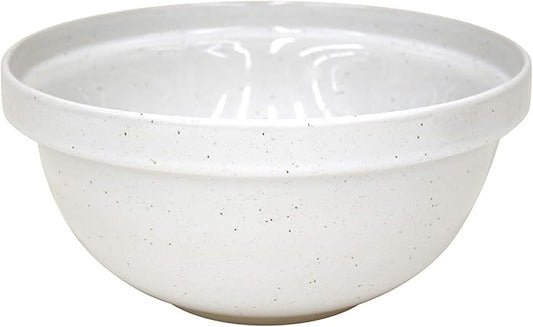 Casafina Large Ceramic Mixing Bowl - 6.6Qt | Fattoria Collection - White | Stoneware | Food Safe Glazing | Microwave & Dishwasher Safe | Restaurant Quality for Bread Making