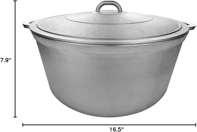 Uniware 9900 Super Quality Aluminum Caldero,Dutch Oven, 23.4 QT,Silver (42cm (16.5-Inch))