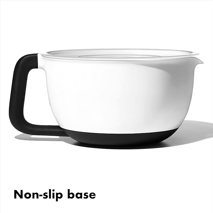 OXO Good Grips 4Qt BPA Free Plastic Batter Mixing Bow with Lid, White (Pack of 4)