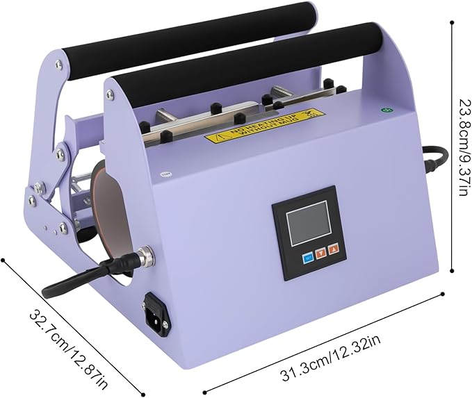 Tumbler Heat Press Machine, 110V 40Oz Mug Press Sublimation Machine with Temp and Time Adjustable - Double Cup Mats for Ceramic Mugs, Glass Cans Car Cups (Light Purple)