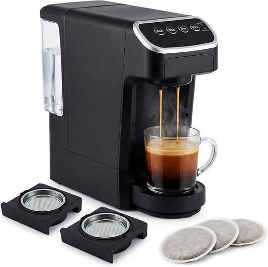 Coffee Machine – Compatible with Senseo Pods – Fast Brewing Single-Serve Coffee Maker with Rich Flavor Extraction, Crema Layer, Space-Saving Sleek Design, Barista-Quality Taste
