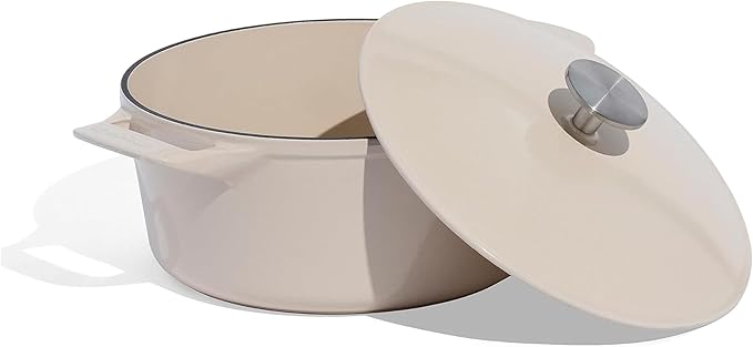 Made In Cookware - Dutch Oven 5.5 Quart - Linen - Enameled Cast Iron - Exceptional Heat Retention & Durability - Professional Cookware - Crafted in France - Induction Compatible