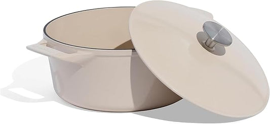 Made In Cookware - Dutch Oven 5.5 Quart - Linen - Enameled Cast Iron - Exceptional Heat Retention & Durability - Professional Cookware - Crafted in France - Induction Compatible