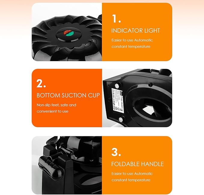 Toaster, 1800W Electric Rotating Lava Cake Maker, Automatic Constant Temperature, Uniform Heat, with Non-Slip Feet and Non-Stick Plate, for Home Kitchen and Commercial Use