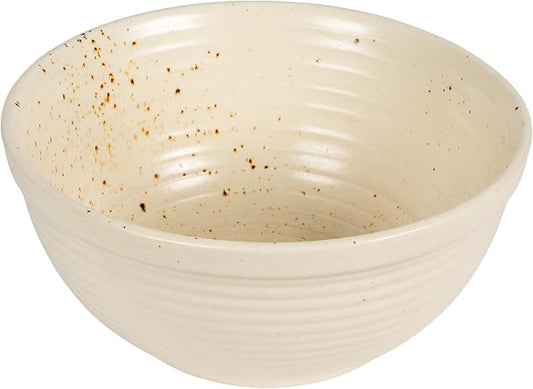 Farmhouse Stoneware Bowl, White Speckled Glaze