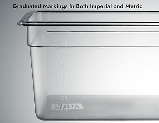 CURTA 6-Pack 1/2 Size 6" Deep NSF Polycarbonate Food Pans | Dishwasher & Freezer Safe Clear Container for Prep Tables, Buffet, Salad Bar, Commercial & Home Kitchen