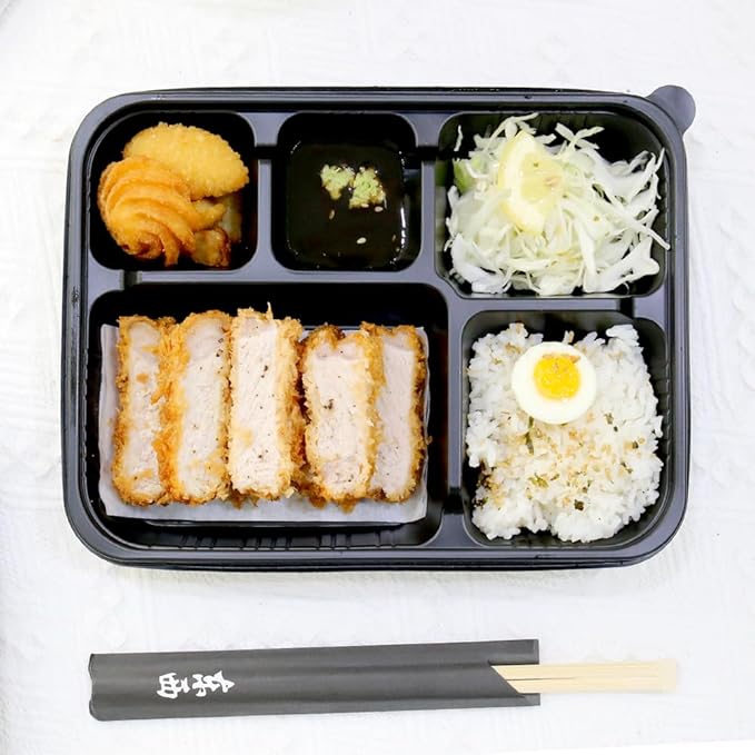 5 Compartment Meal Prep Containers With Lids - (200 Pack) Plastic Food Bento Boxes Stackable Reusable Disposable Microwaveable Safe