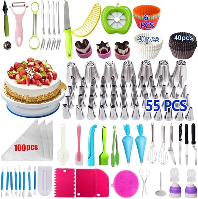 287 Piece Cake Baking Tool Set Cake Turntable Set Combination Flower Mouth Carving Pen