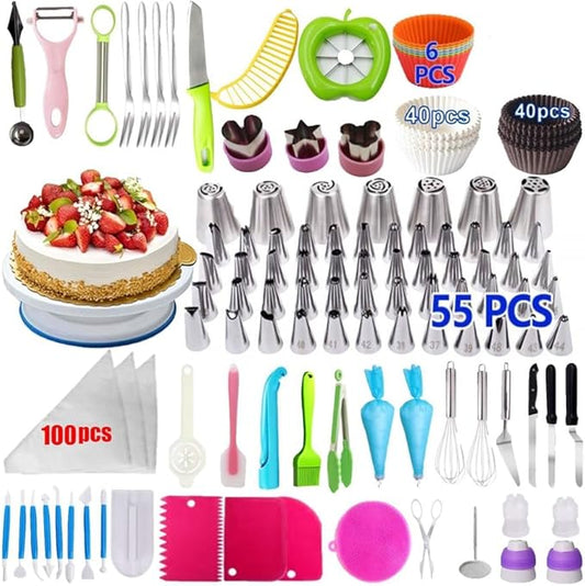 287 Piece Cake Baking Tool Set Cake Turntable Set Combination Flower Mouth Carving Pen
