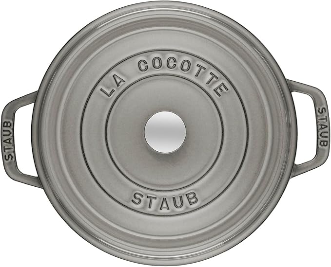 Staub Cast Iron 7-qt Round Cocotte - Graphite Grey, Made in France