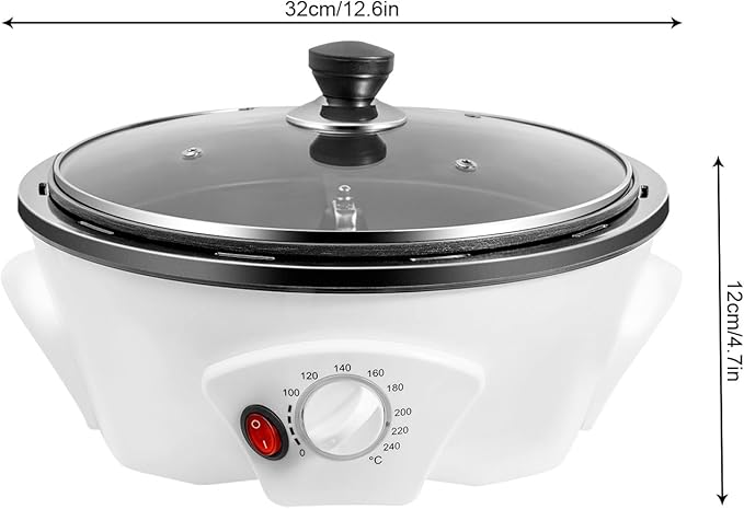 Household Coffee Bean Roasting Baking Machine,110v 800w Electric Roaster, Honeycomb Pot Bottom/Different Temperatures (32-464℉), For Beginners And Coffee Enthusiasts,Capacity 500g/1.1lbs.