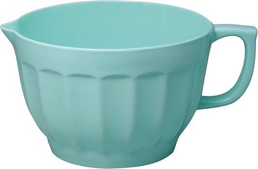 UP UPware Latte Style Melamine Batter Bowl with Pour Spout, Handle and Non-Slip Base, Grip Handle for Easy Mix and Pour, Home Essentials Cooking and Baking Tools, 4.3 quart, 11.5 x 8.75 Inch, Blue
