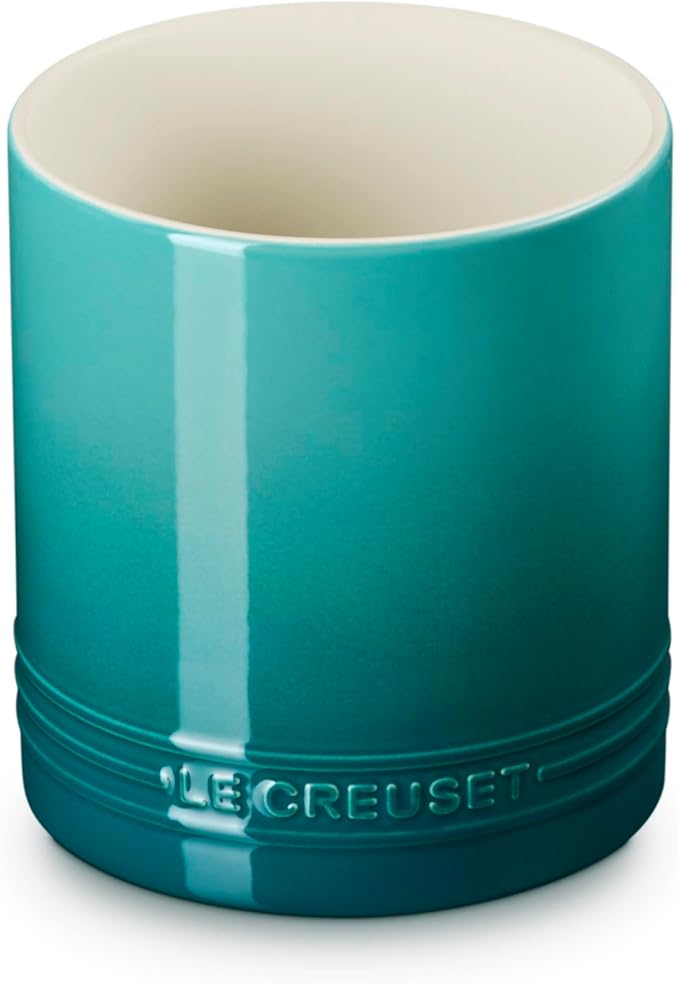 Le Creuset Stoneware Signature Straight Wall Utensil Crock, 1 qt., Riviera