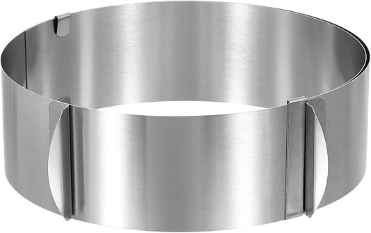 HARFINGTON 6" to 12" Cake Ring 6cm High Adjustable Round Cake Ring Stainless Steel Mousse Baking Moulds Bakeware Supplies for Baking Cooking Making Tool