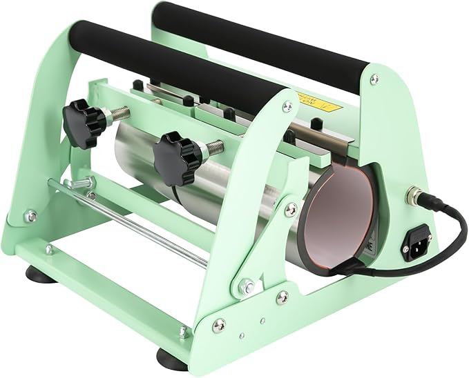 Tumbler Heat Press Machine, 110V 40Oz Mug Press Sublimation Machine with Temp and Time Adjustable - Double Cup Mats for Ceramic Mugs, Glass Cans Car Cups (Light Green)