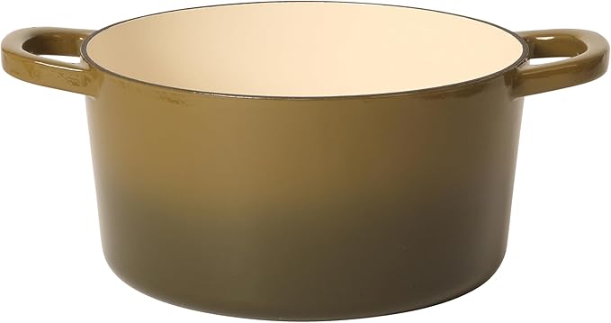 Crock Pot Artisan 5-Quart Round Cast Iron Dutch Oven Pot With Lid - Gradient Sage Green